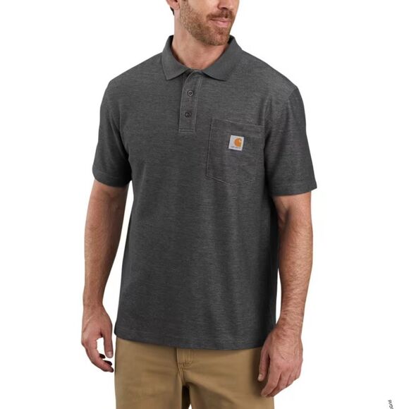 Carhartt Loose Fit Gray Short Sleeve Polo Large Tall Women - Picture 1 of 8